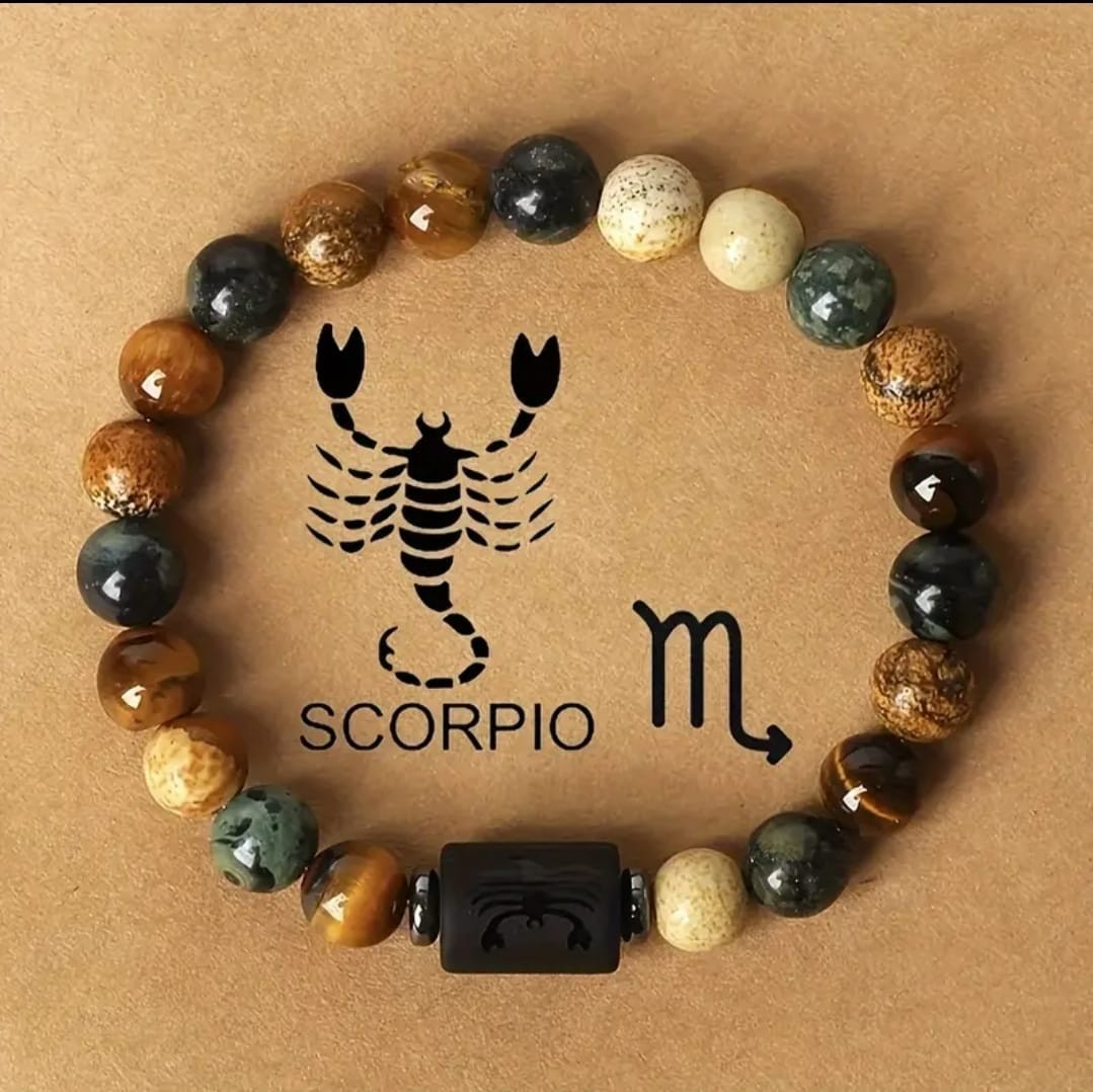 Zodiac Sign Bracelet – Handmade Triple Protection – 12 Constellations Gift