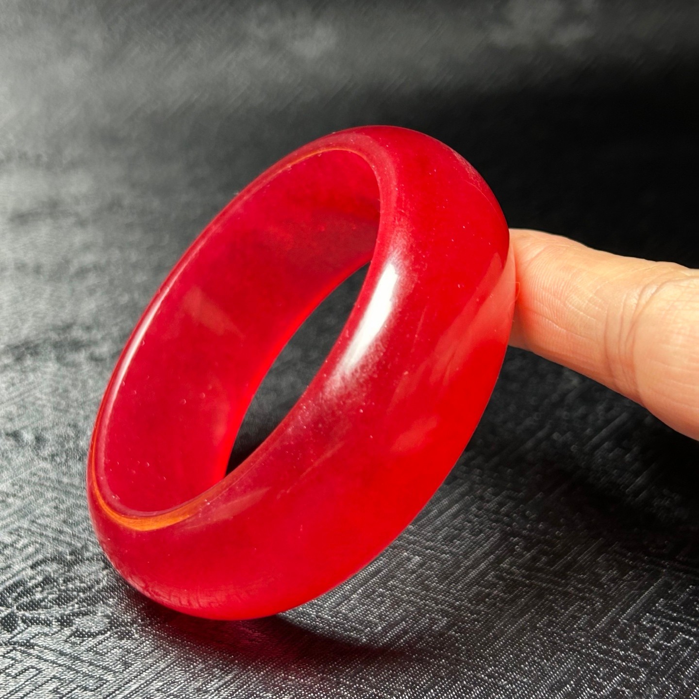 56MM Real Natural Myanmar high Ice Red Jade jadeite tyre bracelets bangle