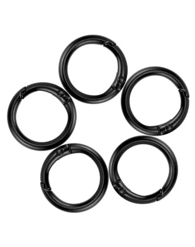 Matte Black Steel Spring O Ring 1.02″ – 100 Pcs Snap Hook for Keys, Bags & Craft