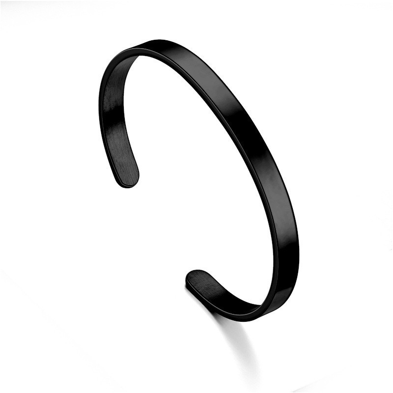 Stainless Steel Mens Cuff Bracelet 6mm Cool Open Metal Cuff Bangle Men Women USA