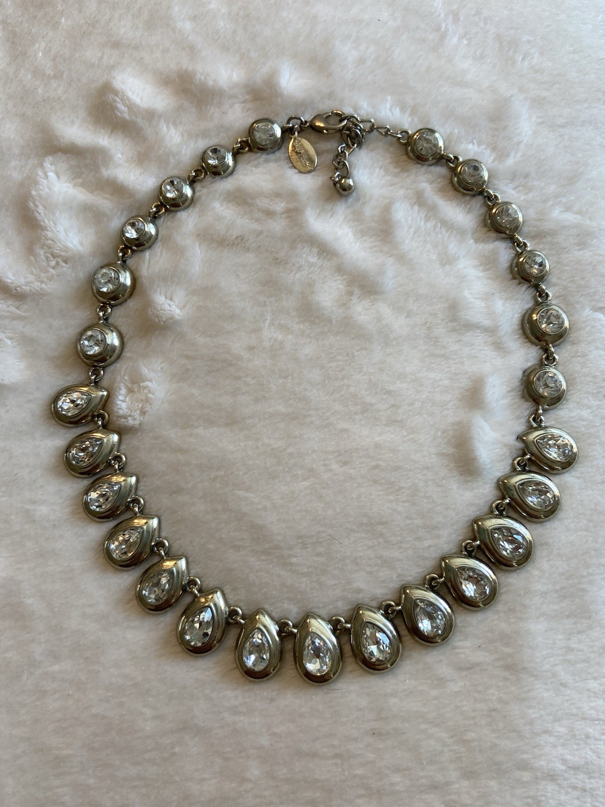 WHBM teardrop crystal statement necklace