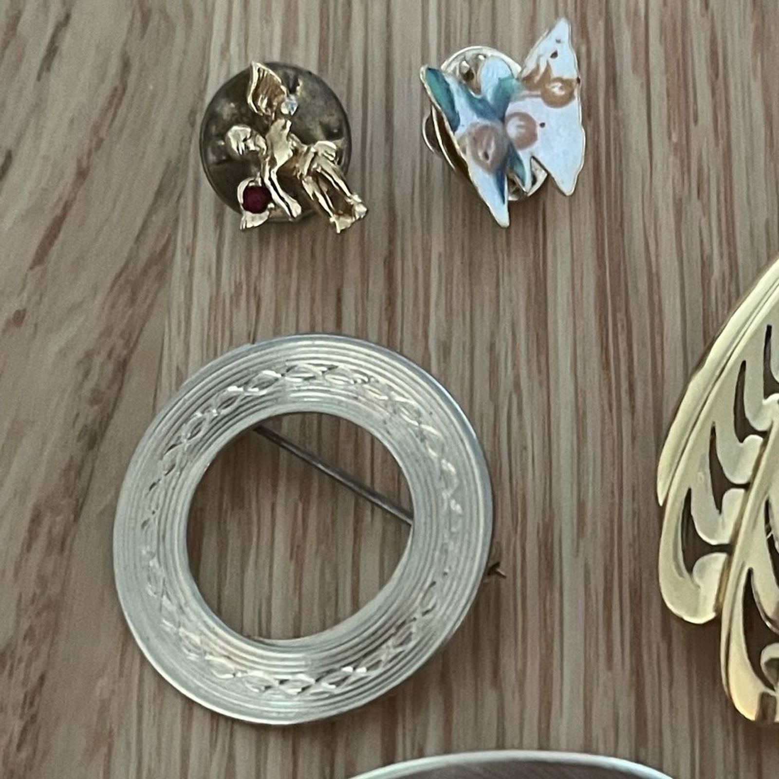 Lot of 5 Gold and Silver Brooch Set Napier and other gems!