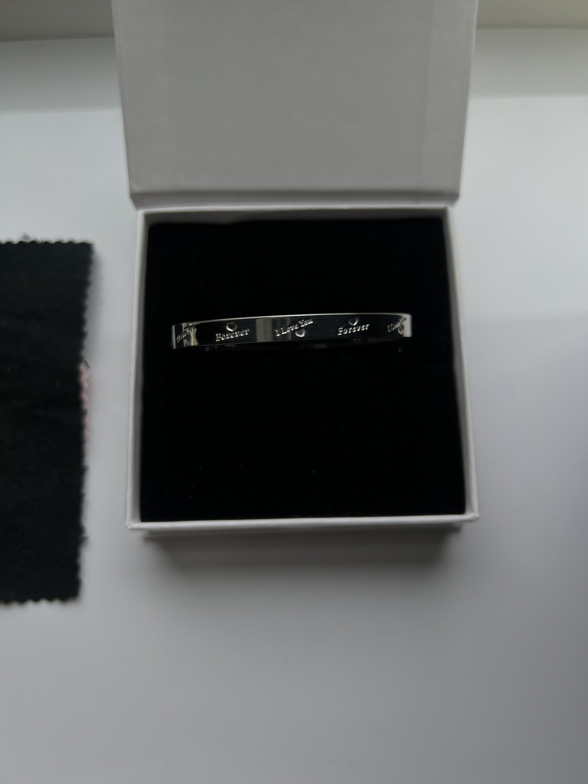 I love you forever bangle bracelet Silver Plated Stainless Steel Waterproof