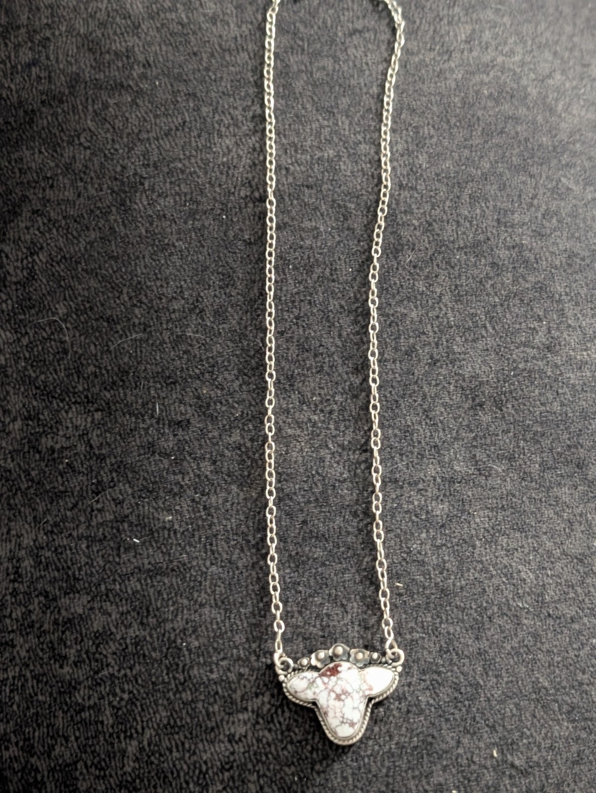 Sterling Silver Wild Horse Cow Head Necklace