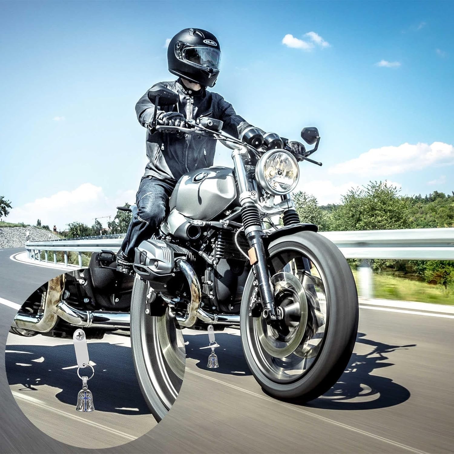 Weather-Resistant Motorcycle Bell Guardian Angel Charm – Perfect Gift with Box