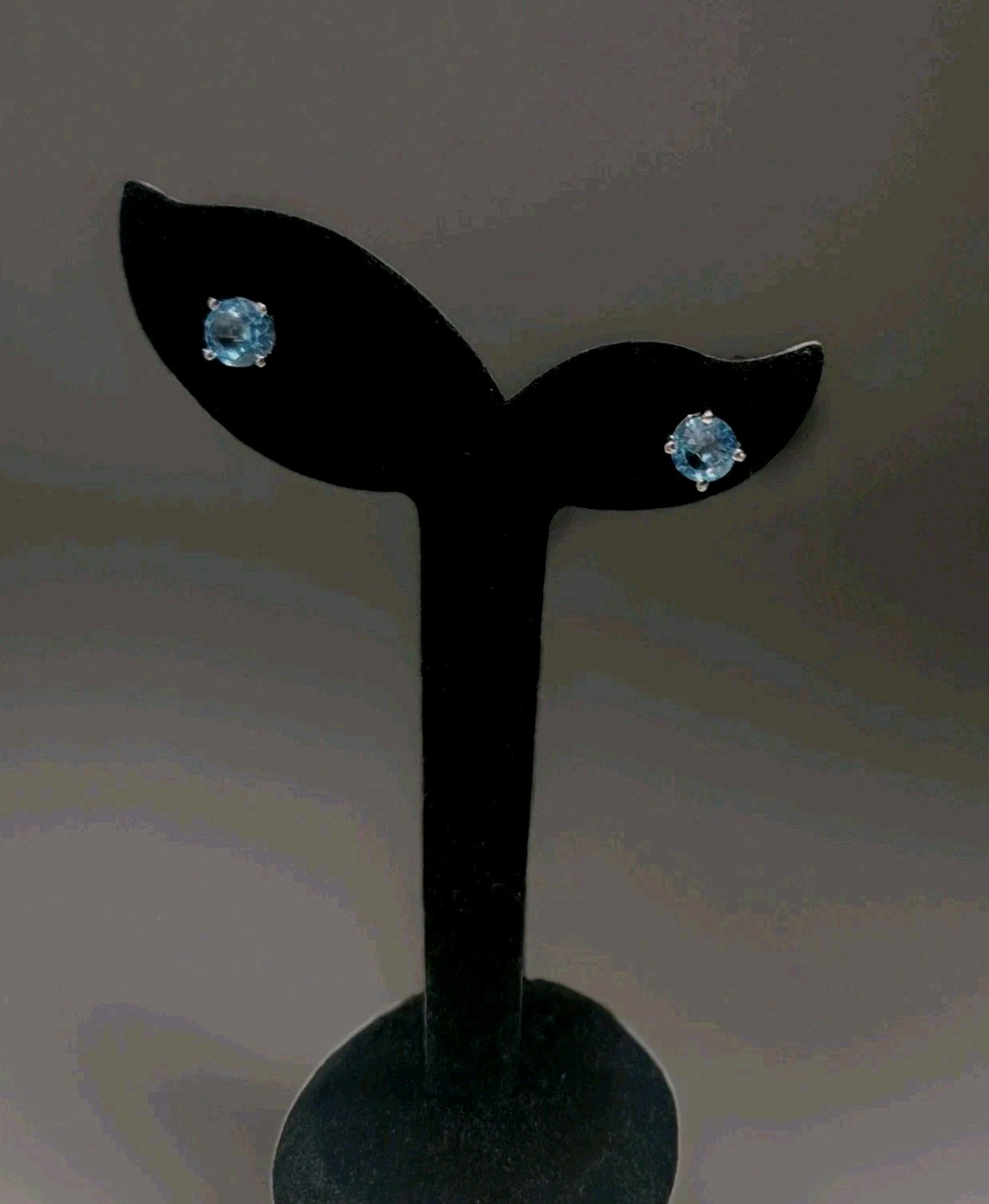 Beautiful Silver and Natural Sky Blue Topaz Stud Earrings