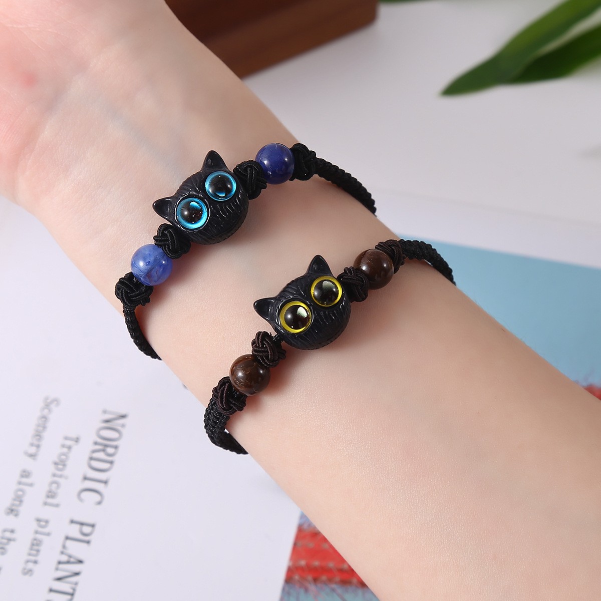 Beaded Lightweight Durable Trendy Giftable Daily-Wear Cheese Cat Beaded Bracelet