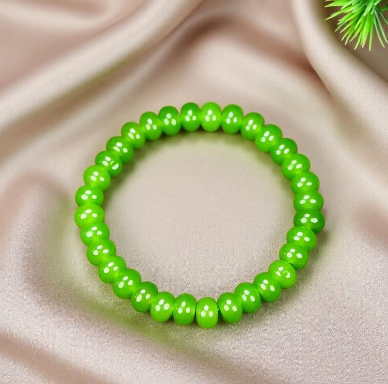 Girl Grandma Lady Women Green Jade Beads Bracelet Jewelry Family Gift Box DD165