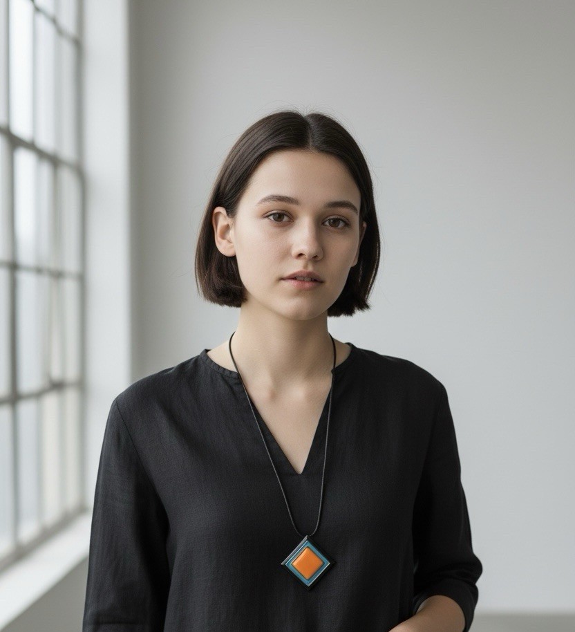 Orange And Black Necklace