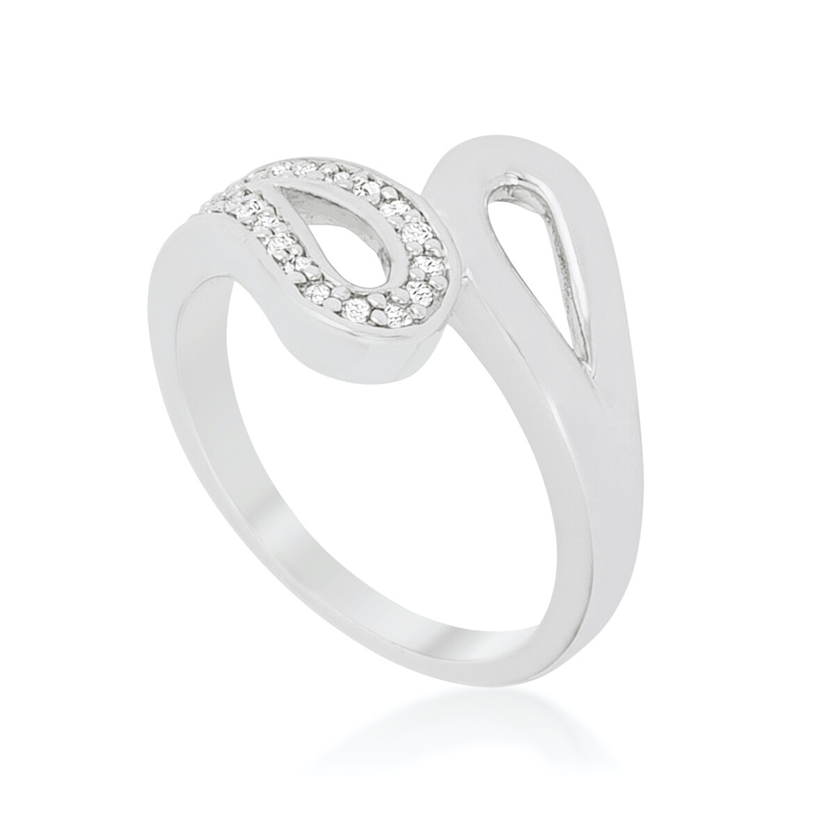 Fancy Split Shank CZ Contemporary Band Ring