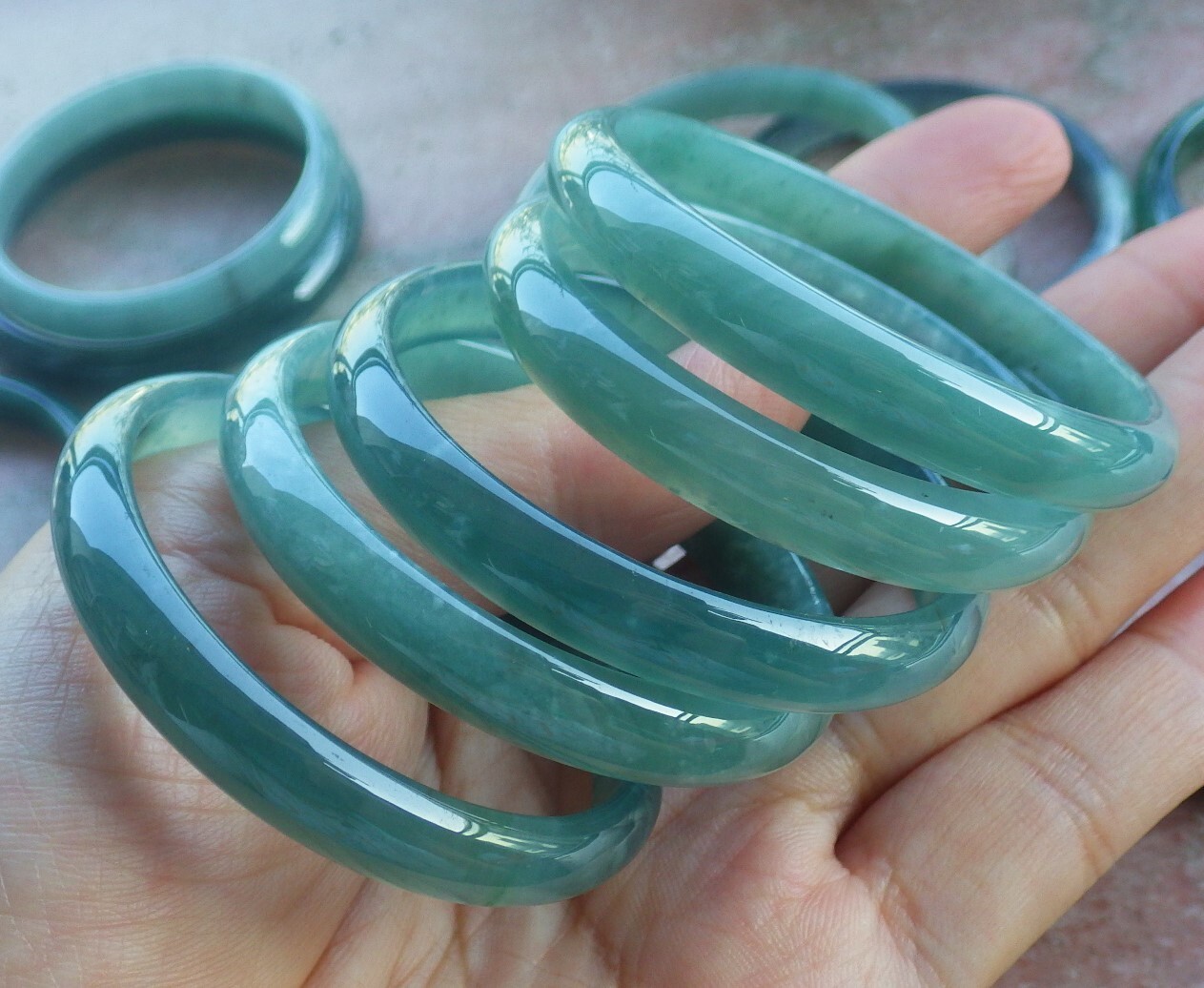 1 piece Green 100% Natural A JADE Jadeite Baby Child Bangle 36-49mm 701416