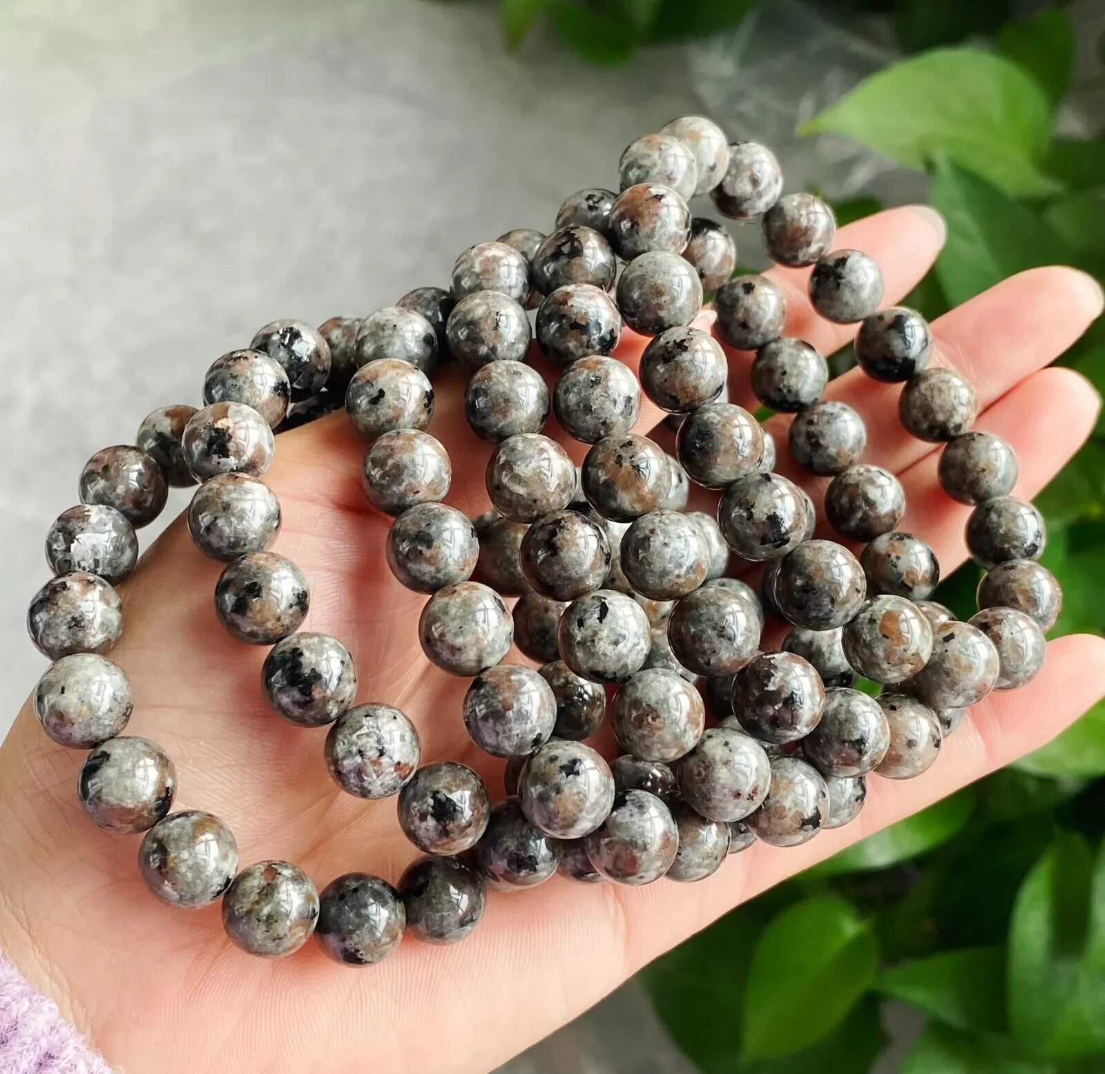 Natural Yooperlite Flame Beaded UV Reactive Healing Chakra Handmade Bracelet