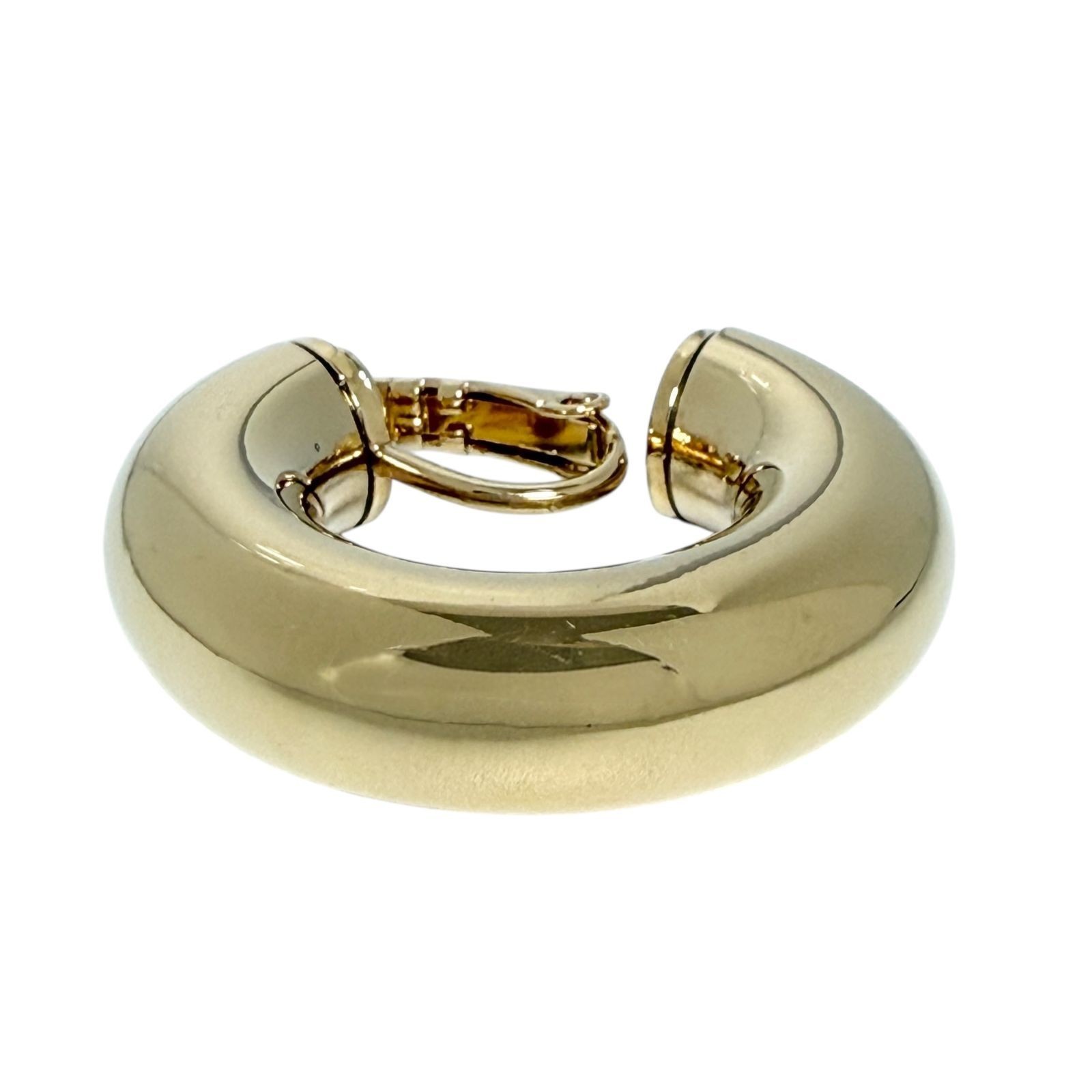 Gucci Women Hoop Single Earring Gold Metal Clip On w/Storage Bag Boxed 3.1cm