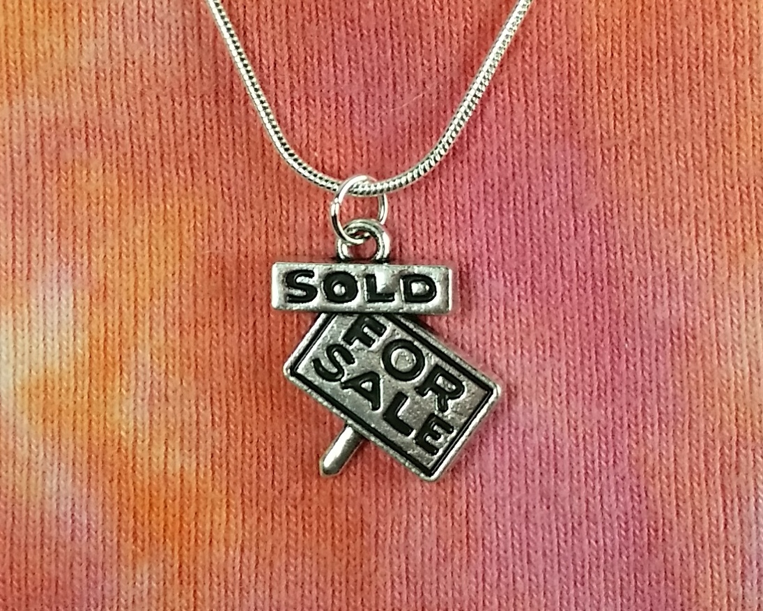For Sale/Sold Necklace, Real Estate Agent Broker Sign Realtor Gift Charm Pendant