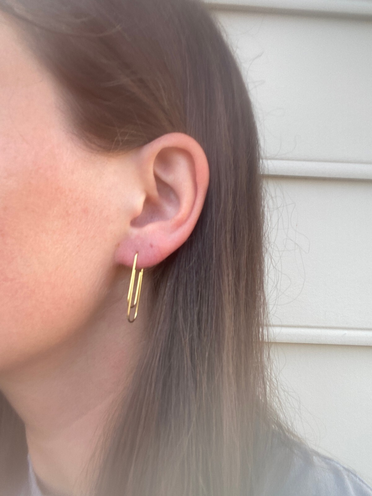 Thin Threaded Paper Clip Earrings