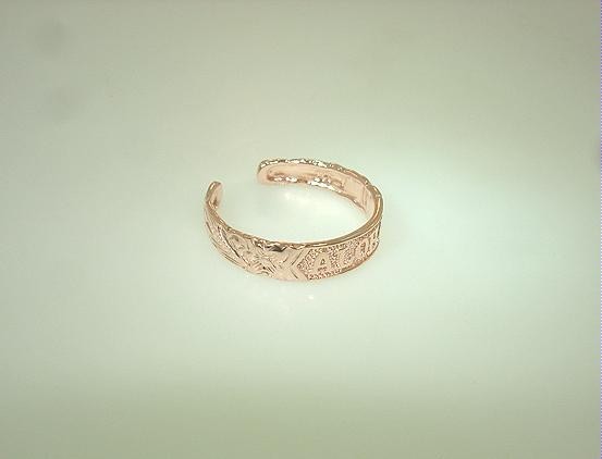 5.5mm Rose Gold Plated 925 STER Silver Hawaiian ALOHA Heritage Scrolls Toe Ring