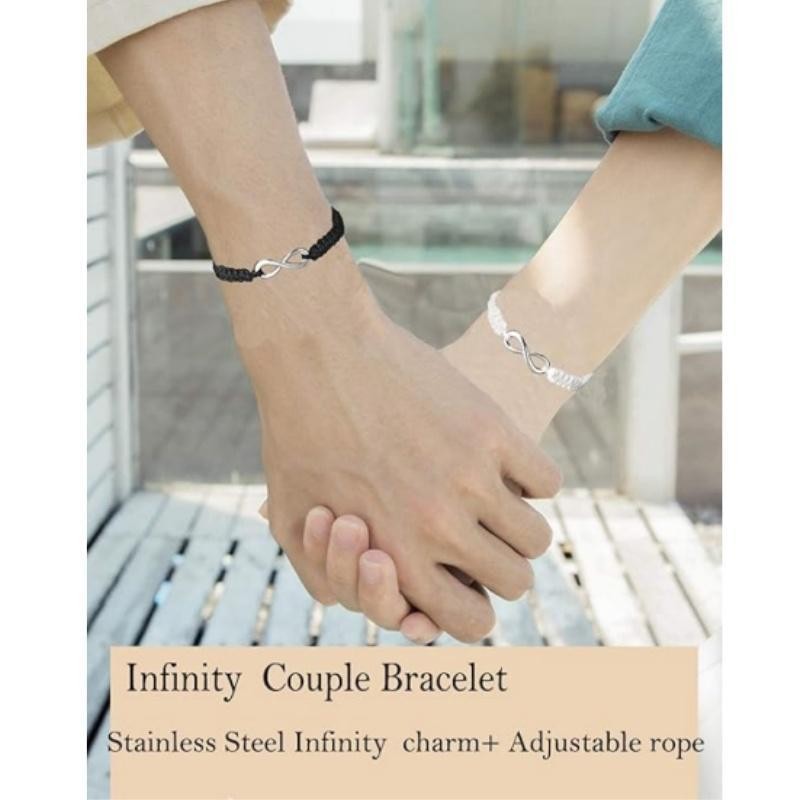 Boyfriend Girlfriend Gifts, 2 Set Stainless Steel 8 Infinity Couple Bracelet