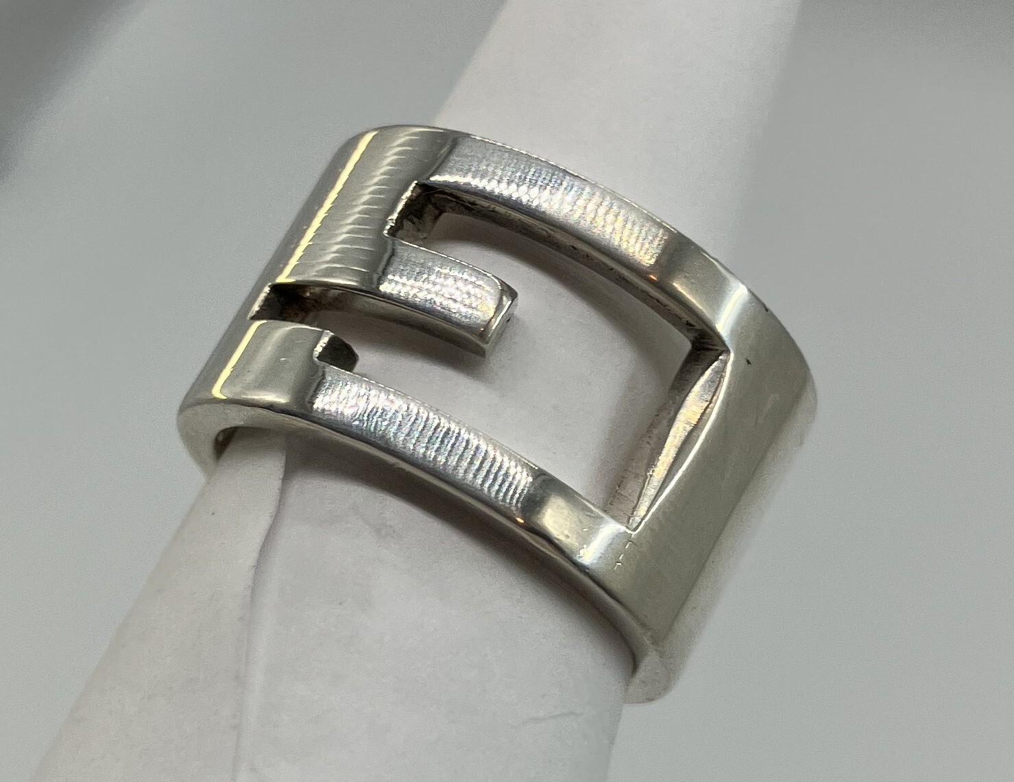 GUCCI Iconic Ring SV925 11.5g 12 (US 6.5)(52) Ring Width 1.2cm Free Shipping