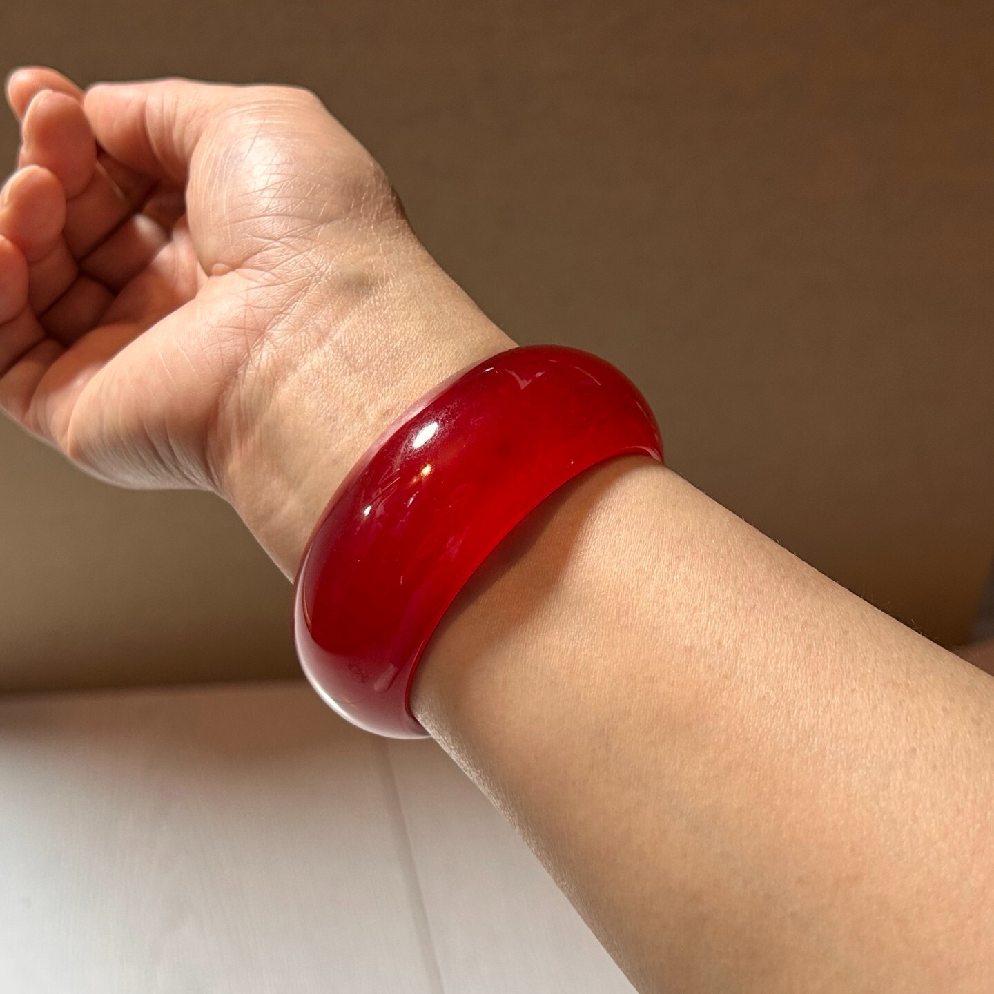 Natural Grade A Ice Red Myanmar Jade jadeite bracelets Tyre Bangle57mm