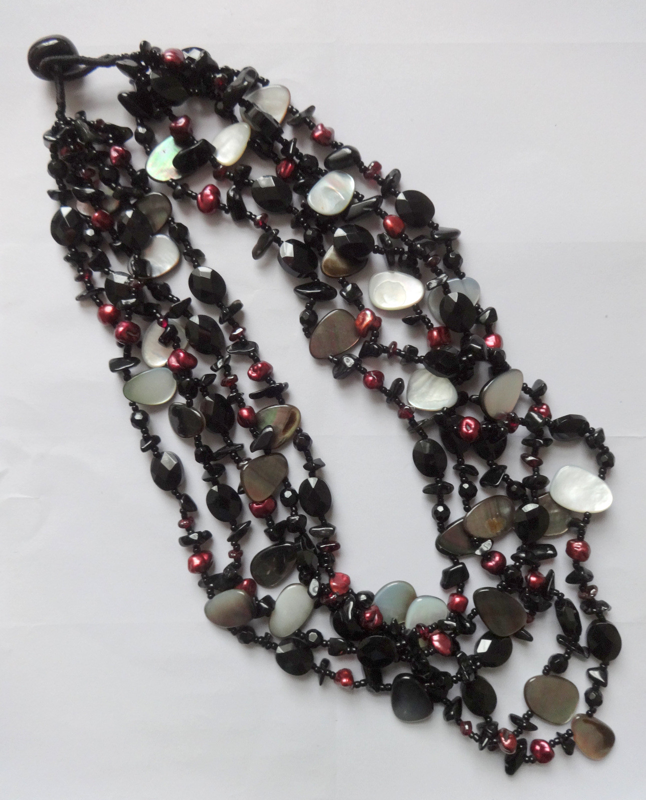 Multi Strand Pearl and Gemstone Necklace