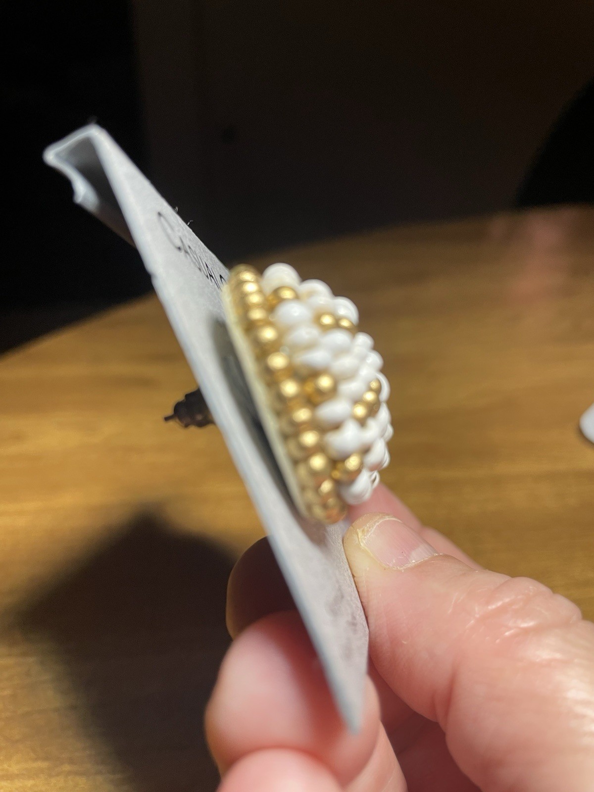 Vintage Casual Corner Beaded Stud Earrings.