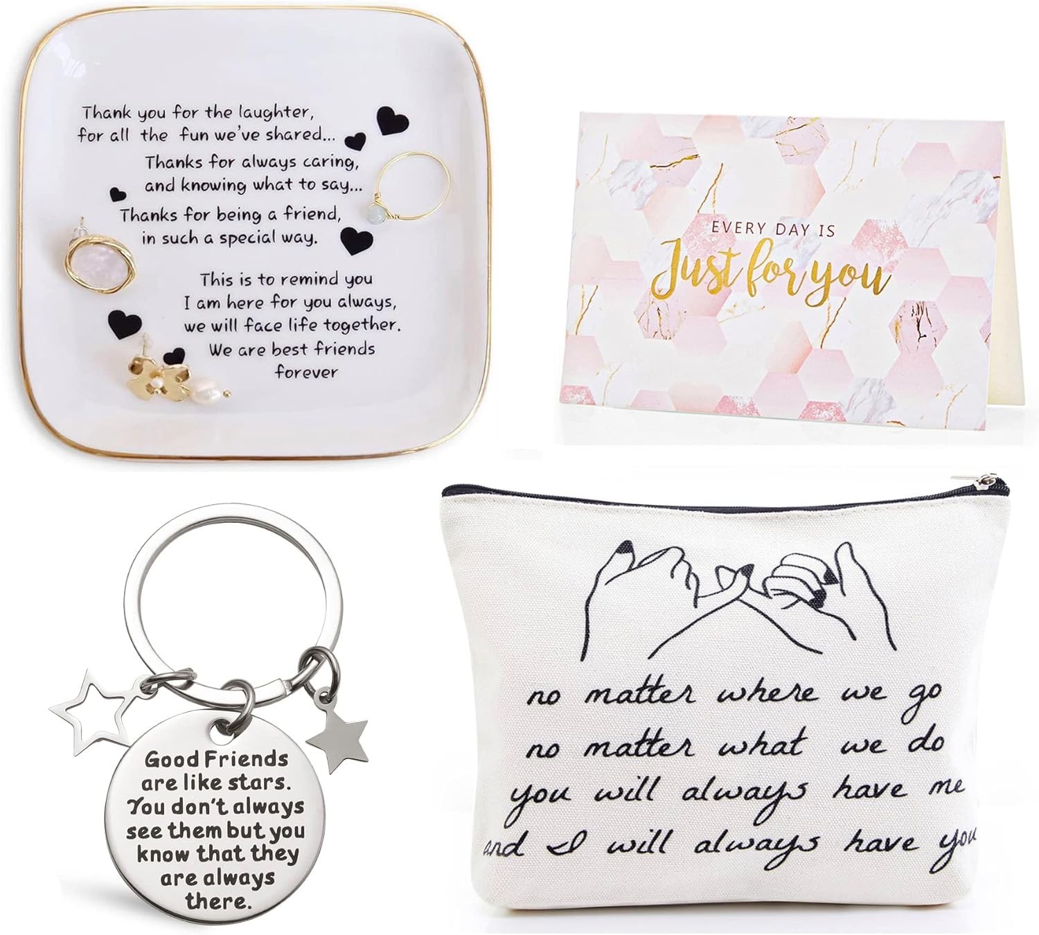 Unique Gift Ideas for Her: Luxury Basket with Ring Dish & Friendship Treasures