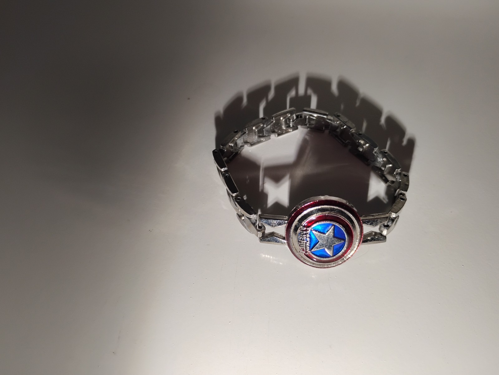 Marvel Avengers Captain America, Silver Tone, Bangle Bracelet