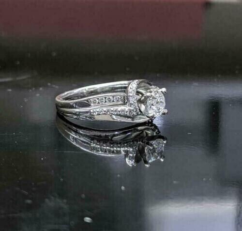 2.20Ct Round Cut Simulated Diamond Pretty Wedding Ring In 14k White Gold Plated