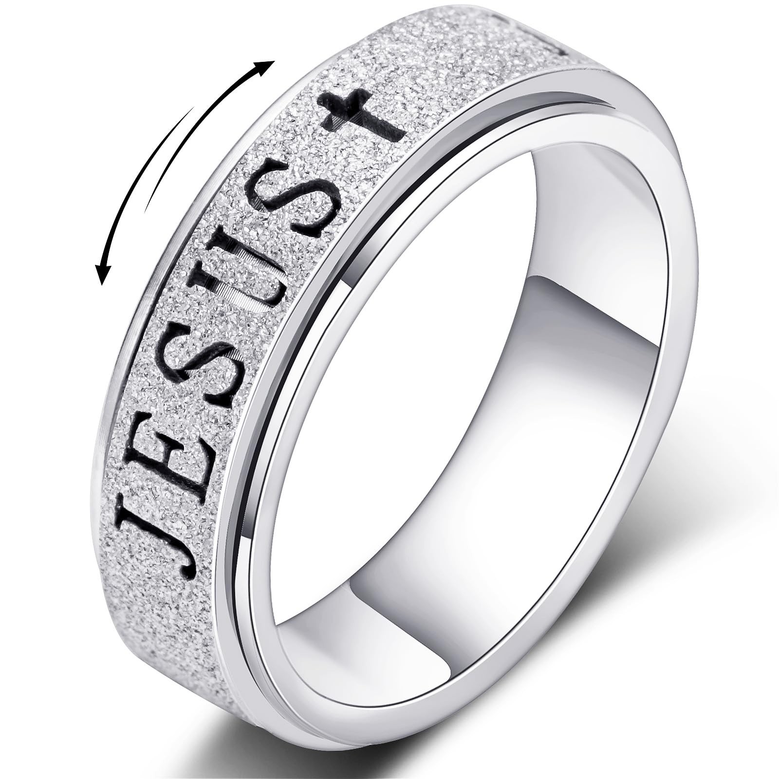Fidget Spinner Anxiety Ring for Women: Fidget Toys Adults Cute Jesus Thumb Ri…