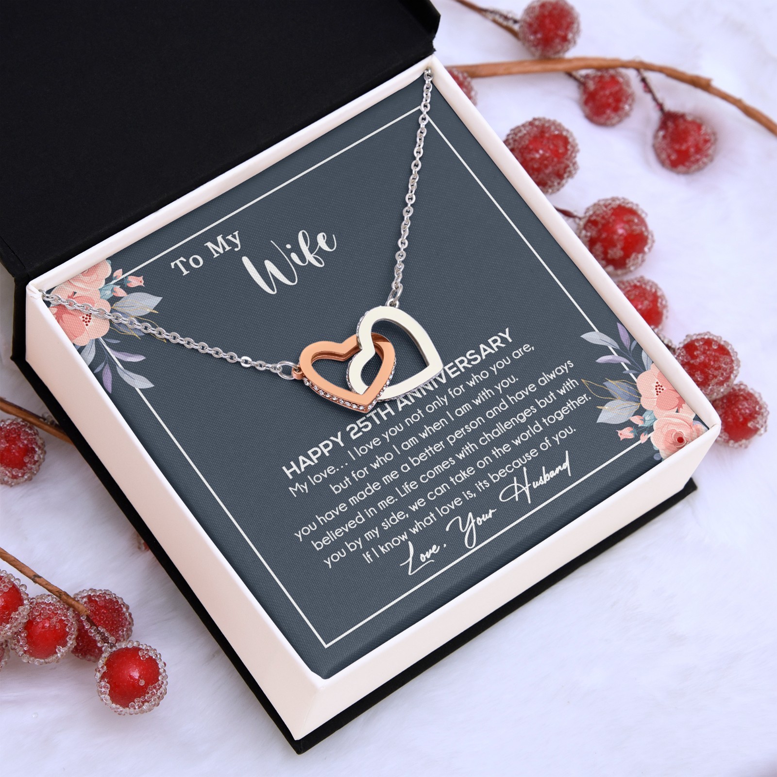 25th Anniversary Gift For Wife Necklace, 25 Year Anniversary, 25th Wedding Gift