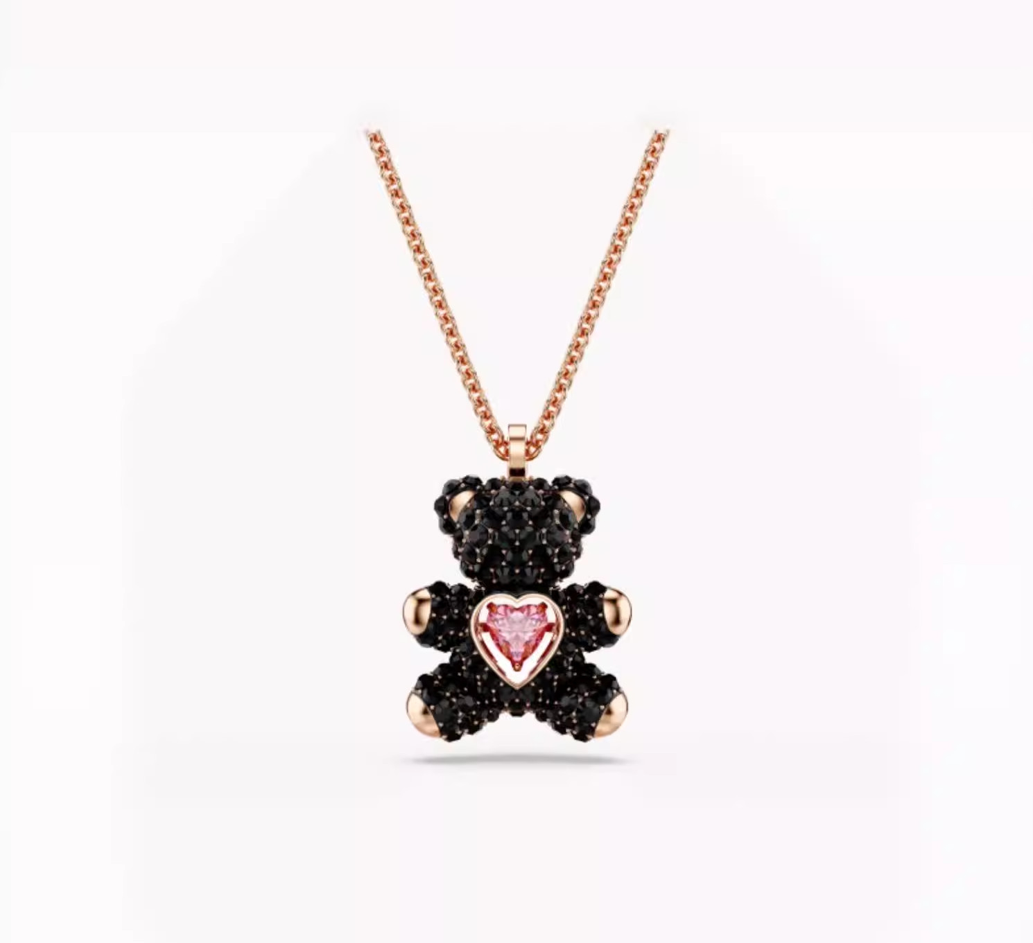 NEW 2025 Swarovski Black Teddy Bear Necklace Accessories Gift 5693623