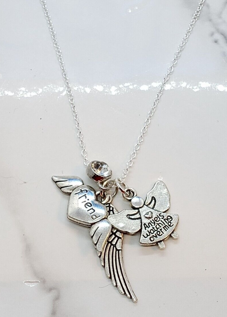 “Angels watching over me” Memorial Necklace for loss of Friend – Sympathy