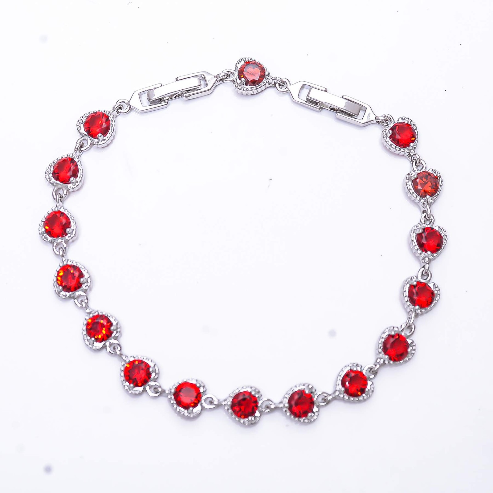 Red Garnet 925 Sterling Silver Tennis Bracelet 7.99″, Christmas Gift B6941