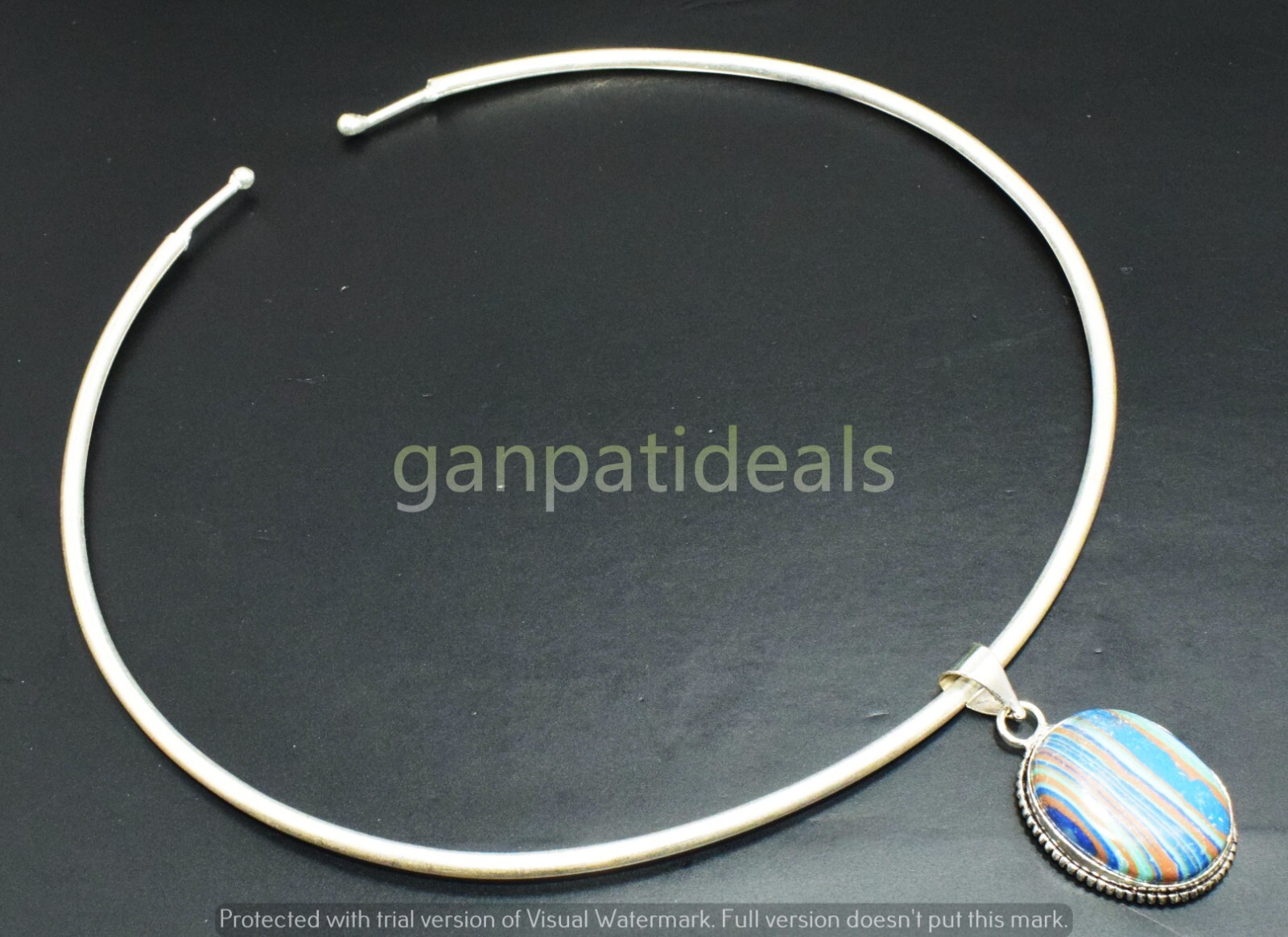1pcs Calsilica Choker Pandant Necklace Set Beautiful Flexible & Easy to Wear