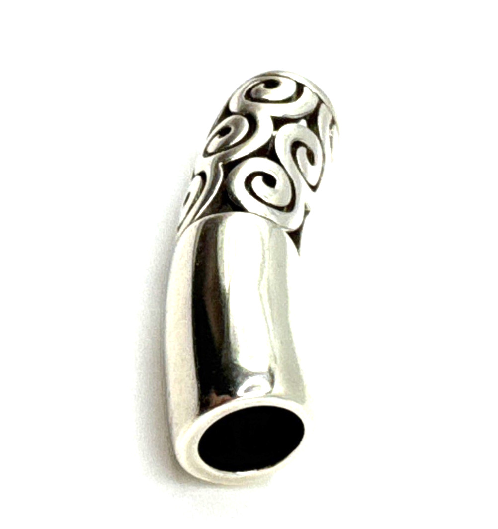 Brighton Vertigo Cutout Swirls Extra Long Silver Spacer Bead