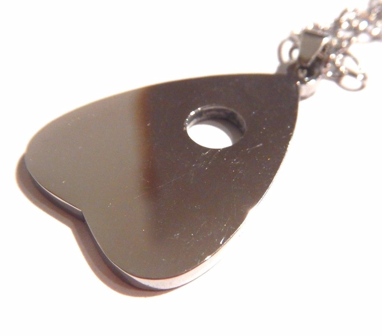 STEEL OUIJA BOARD PLANCHETTE NECKLACE gothic occult spirit ghost pendant O2