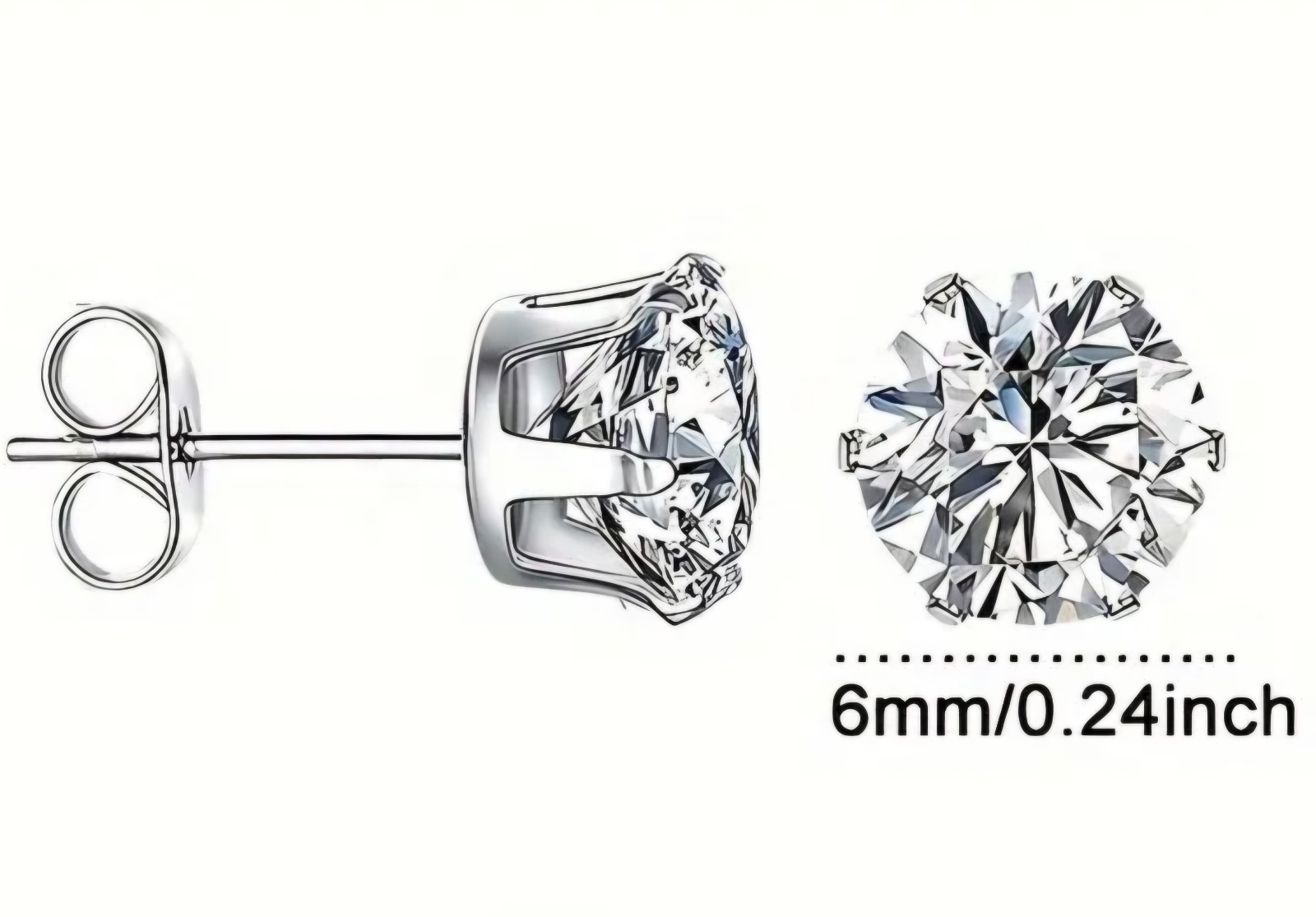 Exquisite 6 mm Diamond Cut Earring Pair Silver-Plated Will Enhance Many Outfits