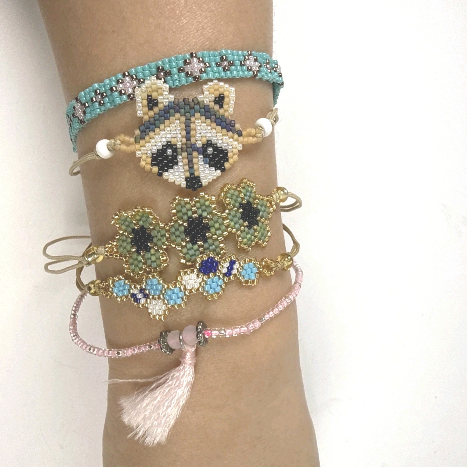 New Set Of 5 Handmade Miyuki Beads Bohemian Adjustable Bracelets