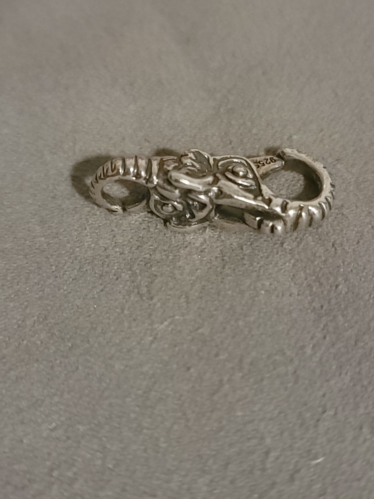 Trollbeads Elephant Lock Clasp LAA 925S Sterling Silver With Leather Necklace