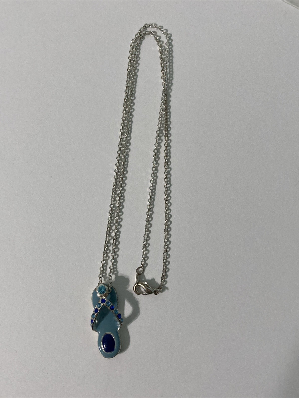 Beach Sandal Flip-Flop Girl Silver Necklace