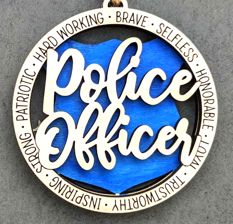 POLICE OFFICER PROTECT QUOTE COP pendant 22″ 925 Sterling Silver plate Necklace