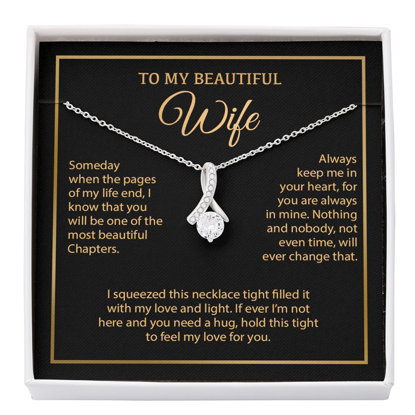 To My Wife Necklace, Vanlentines Gifts For Women, Anniversary Gift For Wife