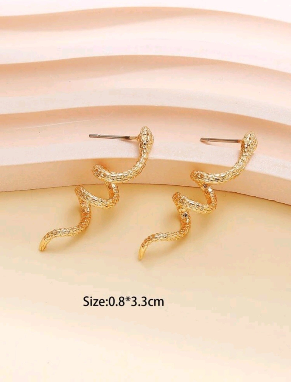 18K Gold Snake Earrings Serpent Dangle Stud Earrings Gothic Jewelry Gift