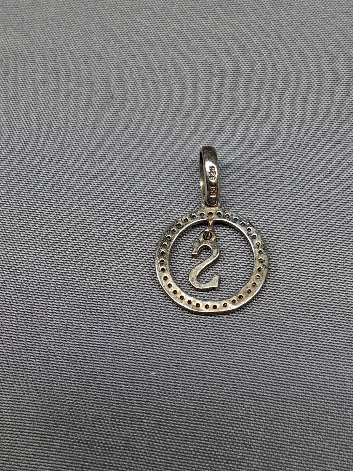 BSI 925 Sterling Silver Letter Iniital “S” W/Clear CZ’s Pendant 1″