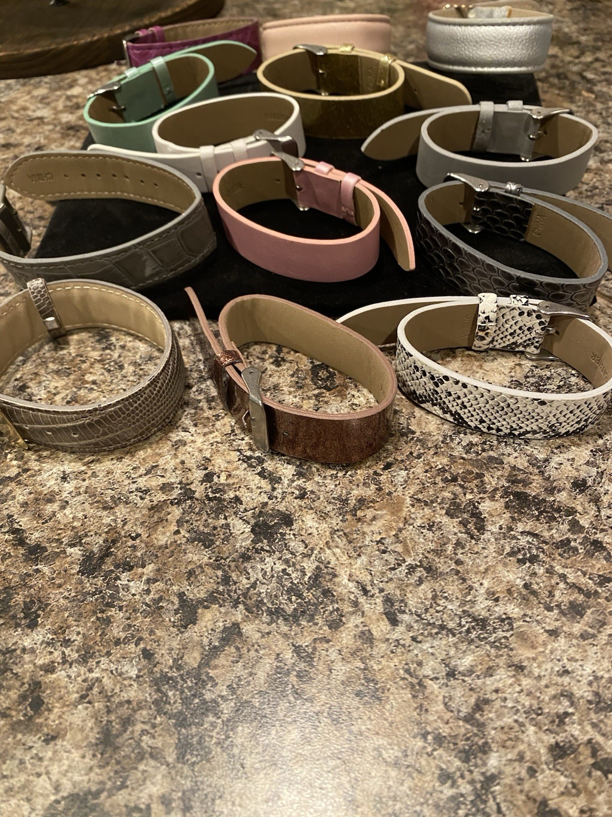 Lot of 13 Faux Leather Wrist Strap Bracelets