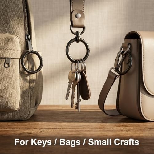 Matte Black Steel Spring O Ring 1.02″ – 100 Pcs Snap Hook for Keys, Bags & Craft