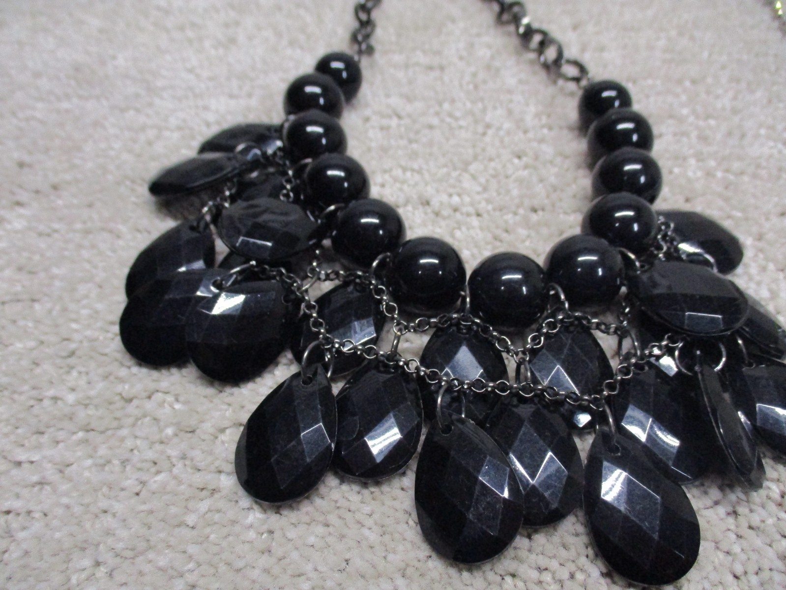 APT 9/ C RSVP Jewelry Necklace Lot Of 2 Black Stone Rhinestone NWOT