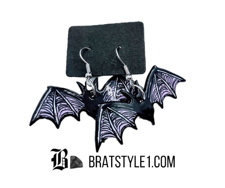 Gothic Dark bat earrings. Dangle earrings set. Unisex dangle earrings
