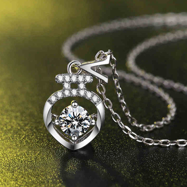 Women’s Sterling Silver Vase White Crystal Cubic Zirconia Pendant With Chain 18″