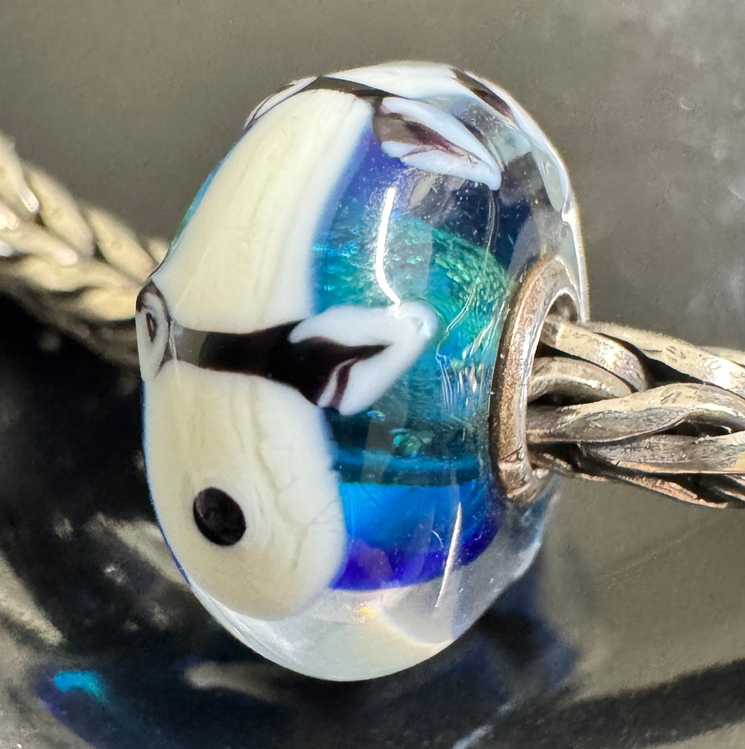 NEW💕 Trollbeads UNIQUES Critters Beautiful BLUE BASE Koi Fish